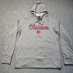Clemson Tigers‎ Womens Nike Therma Fit Hoodie Gray Warm Up Sweatshirt University